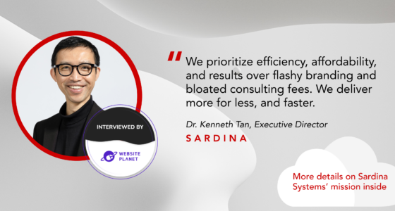 Check out the story of Sardina Systems and the FishOS platform in this exclusive Website Planet interview with our Executive Director, Kenneth Tan, PhD.