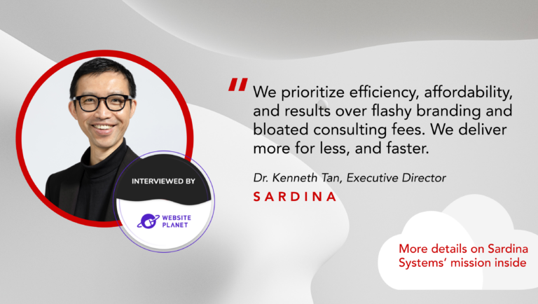 Check out the story of Sardina Systems and the FishOS platform in this exclusive Website Planet interview with our Executive Director, Kenneth Tan, PhD.